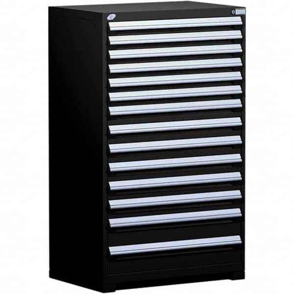 Rousseau Metal - 14 Drawer Black Steel Modular Storage Cabinet - Americas Industrial Supply