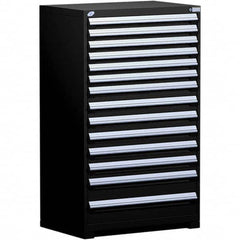 Rousseau Metal - 14 Drawer Black Steel Modular Storage Cabinet - Americas Industrial Supply
