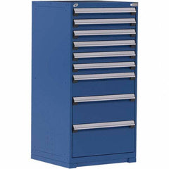 Rousseau Metal - 9 Drawer Avalanche Blue Steel Modular Storage Cabinet - Americas Industrial Supply