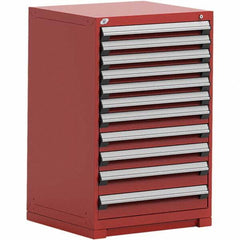 Rousseau Metal - 11 Drawer Flame Red Steel Modular Storage Cabinet - Americas Industrial Supply