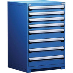 Rousseau Metal - 8 Drawer Avalanche Blue Steel Modular Storage Cabinet - Americas Industrial Supply