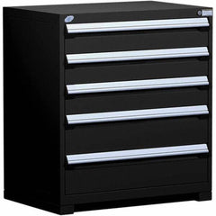 Rousseau Metal - 5 Drawer Black Steel Modular Storage Cabinet - Americas Industrial Supply