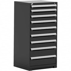 Rousseau Metal - 9 Drawer Black Steel Modular Storage Cabinet - Americas Industrial Supply