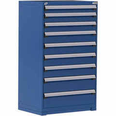 Rousseau Metal - 9 Drawer Avalanche Blue Steel Modular Storage Cabinet - Americas Industrial Supply