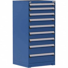 Rousseau Metal - 9 Drawer Avalanche Blue Steel Modular Storage Cabinet - Americas Industrial Supply
