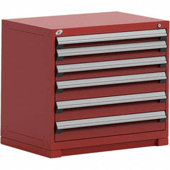 Rousseau Metal - 6 Drawer Flame Red Steel Modular Storage Cabinet - Americas Industrial Supply
