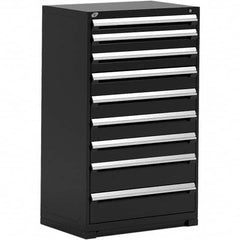 Rousseau Metal - 9 Drawer Black Steel Modular Storage Cabinet - Americas Industrial Supply