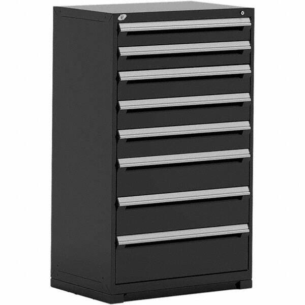 Rousseau Metal - 8 Drawer Black Steel Modular Storage Cabinet - Americas Industrial Supply