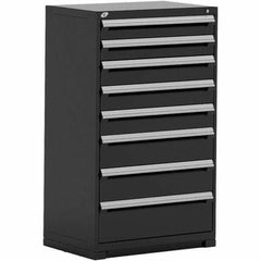 Rousseau Metal - 8 Drawer Black Steel Modular Storage Cabinet - Americas Industrial Supply
