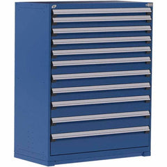 Rousseau Metal - 11 Drawer Avalanche Blue Steel Modular Storage Cabinet - Americas Industrial Supply