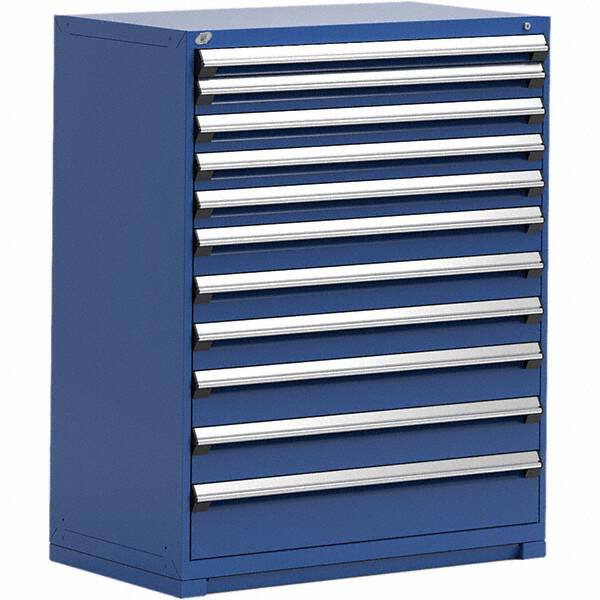Rousseau Metal - 11 Drawer Avalanche Blue Steel Modular Storage Cabinet - Americas Industrial Supply