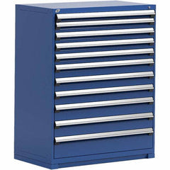 Rousseau Metal - 11 Drawer Avalanche Blue Steel Modular Storage Cabinet - Americas Industrial Supply