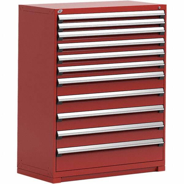 Rousseau Metal - 11 Drawer Flame Red Steel Modular Storage Cabinet - Americas Industrial Supply
