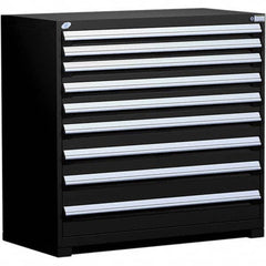 Rousseau Metal - 9 Drawer Black Steel Modular Storage Cabinet - Americas Industrial Supply