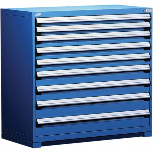 Rousseau Metal - 9 Drawer Avalanche Blue Steel Modular Storage Cabinet - Americas Industrial Supply