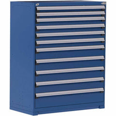 Rousseau Metal - 11 Drawer Avalanche Blue Steel Modular Storage Cabinet - Americas Industrial Supply