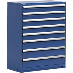 Rousseau Metal - 8 Drawer Avalanche Blue Steel Modular Storage Cabinet - Americas Industrial Supply