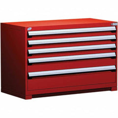 Rousseau Metal - 5 Drawer Flame Red Steel Modular Storage Cabinet - Americas Industrial Supply