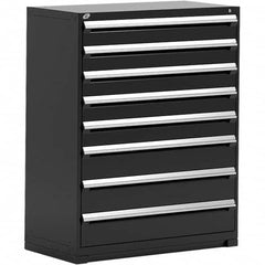 Rousseau Metal - 8 Drawer Black Steel Modular Storage Cabinet - Americas Industrial Supply