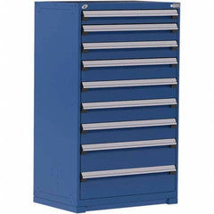 Rousseau Metal - 9 Drawer Avalanche Blue Steel Modular Storage Cabinet - Americas Industrial Supply