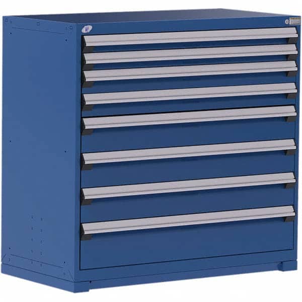 Rousseau Metal - 8 Drawer Avalanche Blue Steel Modular Storage Cabinet - Americas Industrial Supply