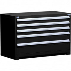 Rousseau Metal - 5 Drawer Black Steel Modular Storage Cabinet - Americas Industrial Supply