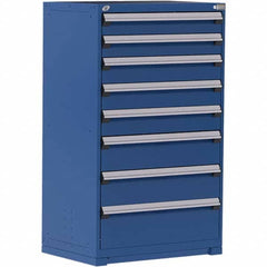 Rousseau Metal - 8 Drawer Avalanche Blue Steel Modular Storage Cabinet - Americas Industrial Supply