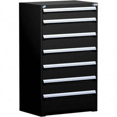 Rousseau Metal - 7 Drawer Black Steel Modular Storage Cabinet - Americas Industrial Supply