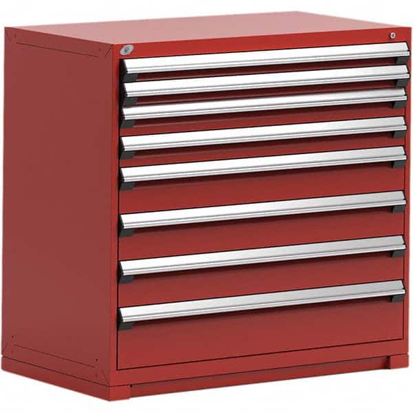 Rousseau Metal - 8 Drawer Flame Red Steel Modular Storage Cabinet - Americas Industrial Supply