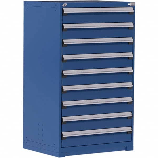 Rousseau Metal - 9 Drawer Avalanche Blue Steel Modular Storage Cabinet - Americas Industrial Supply