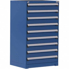 Rousseau Metal - 9 Drawer Avalanche Blue Steel Modular Storage Cabinet - Americas Industrial Supply
