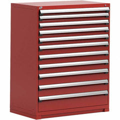 Rousseau Metal - 11 Drawer Flame Red Steel Modular Storage Cabinet - Americas Industrial Supply