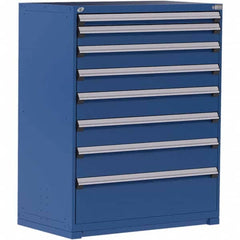 Rousseau Metal - 9 Drawer Avalanche Blue Steel Modular Storage Cabinet - Americas Industrial Supply