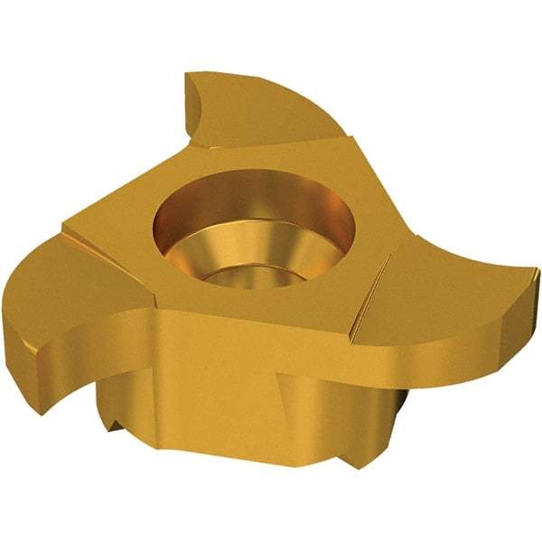 Seco - Carbide Groove Milling Tip Insert - TiN/TiAlN Finish, 3 Flutes, 17.7mm Cutting Diam, 3.5mm Depth of Cut - Americas Industrial Supply