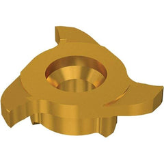 Seco - Carbide Groove Milling Tip Insert - TiN/TiAlN Finish, 3 Flutes, 21.7mm Cutting Diam, 4.5mm Depth of Cut - Americas Industrial Supply