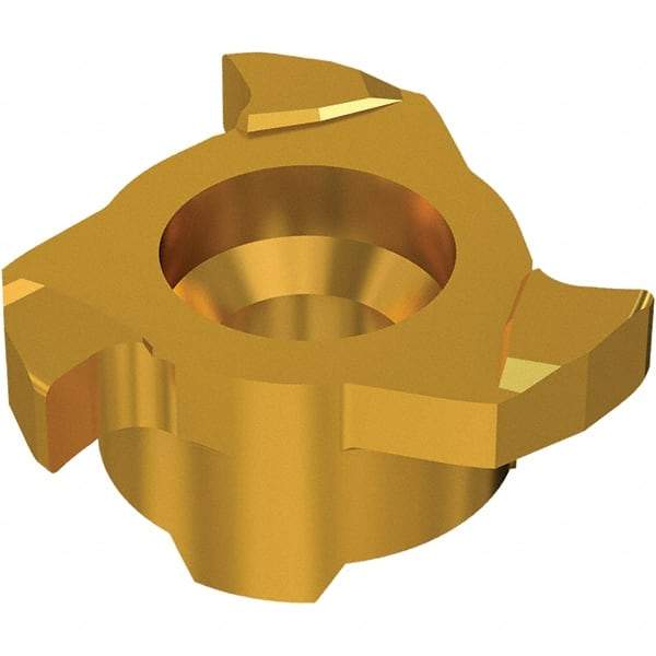 Seco - Carbide Groove Milling Tip Insert - TiN/TiAlN Finish, 3 Flutes, 9.7mm Cutting Diam, 1.5mm Depth of Cut - Americas Industrial Supply