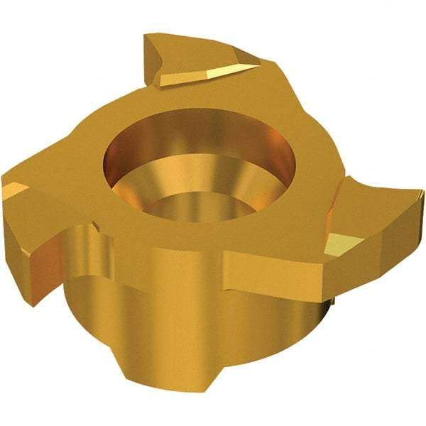Seco - Carbide Groove Milling Tip Insert - TiN/TiAlN Finish, 3 Flutes, 9.7mm Cutting Diam, 1.5mm Depth of Cut - Americas Industrial Supply