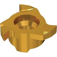 Seco - Carbide Groove Milling Tip Insert - TiN/TiAlN Finish, 3 Flutes, 9.7mm Cutting Diam, 1.5mm Depth of Cut - Americas Industrial Supply
