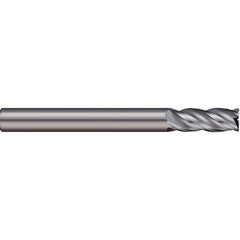 Corner Radius End Mill: 0.3937″ Dia, 0.8661″ LOC, 4 Flutes, Solid Carbide 38 ° Helix, Bright/Uncoated, Corner Radius End