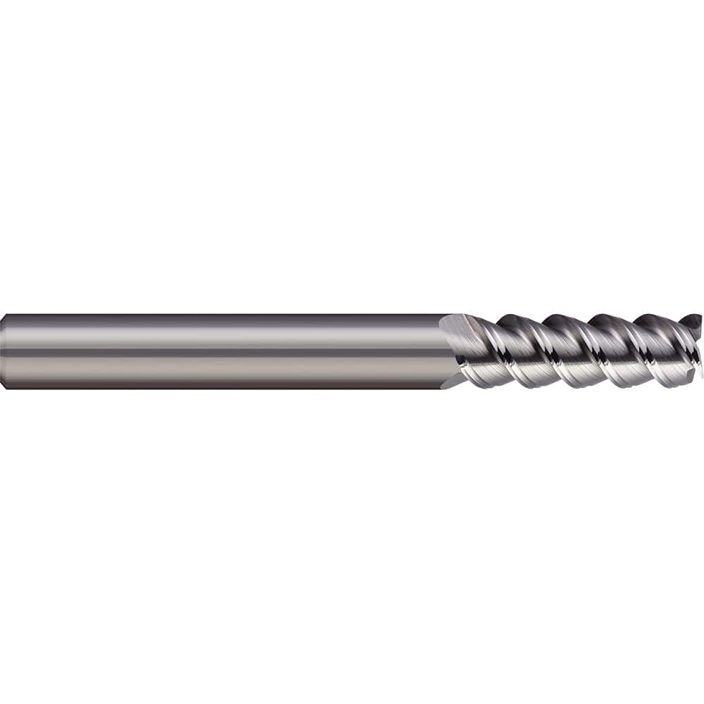 Square End Mill: 0.4724'' Dia, 1.1811'' LOC, 4 Flutes, Solid Carbide Single End, Uncoated, 60 ° Helix, Centercutting, RH Cut, RH Flute