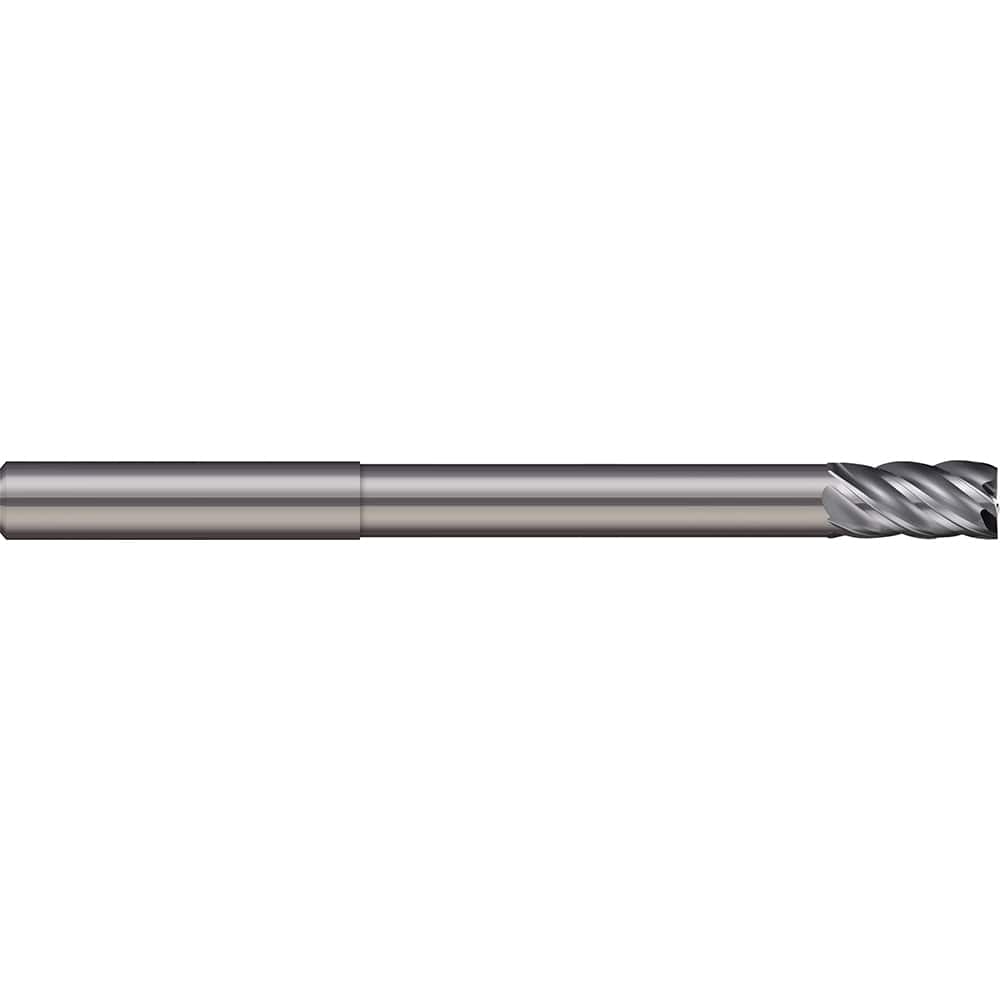 Square End Mill: 3/8'' Dia, 3/4'' LOC, 3/8'' Shank Dia, 4'' OAL, 5 Flutes, Solid Carbide Single End, Uncoated, 38 ° Variable Helix, Centercutting, RH Cut, RH Flute