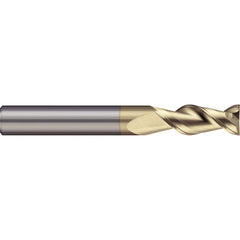 Square End Mill: 0.4724'' Dia, 1.1811'' LOC, 2 Flutes, Solid Carbide Single End, ZrN Finish, 45 ° Helix, Centercutting, RH Cut, RH Flute