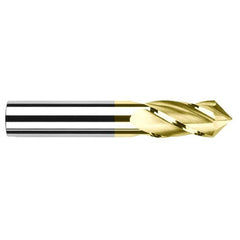 0.0625″ (1/16″) Cutter Diameter × 0.1870″ (3/16″) Length of Cut × 90° included Carbide Drill/End Mill, 4 Flutes, TiN Coated - Exact Industrial Supply