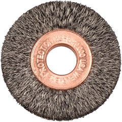 1-1/2″ Small Diameter Crimped Wire Wheel, .006″ Steel Fill, 3/8″ Arbor Hole - Americas Industrial Supply