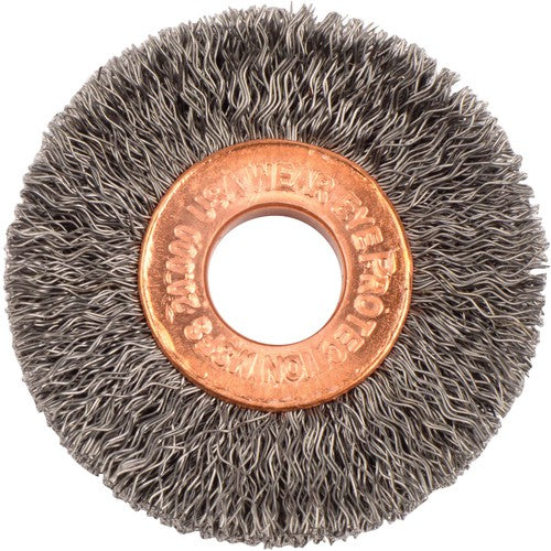 1-1/2″ Small Diameter Crimped Wire Wheel, .008″ Steel Fill, 3/8″ Arbor Hole - Americas Industrial Supply