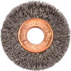1-1/2″ Small Diameter Crimped Wire Wheel, .0118″ Steel Fill, 3/8″ Arbor Hole - Americas Industrial Supply