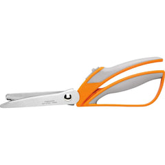 Fiskars - Scissors & Shears; Blade Material: Stainless Steel ; Handle Material: Plastic ; Length of Cut (Inch): 3.3 ; Handle Style: Squeeze; Spring ; Overall Length Range: 9" and Longer ; Handedness: Ambidextrous - Exact Industrial Supply