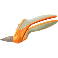 Fiskars - Scissors & Shears; Blade Material: Stainless Steel ; Handle Material: Plastic ; Length of Cut (Inch): 3.3 ; Handle Style: Squeeze; Spring ; Overall Length Range: 7" - Exact Industrial Supply