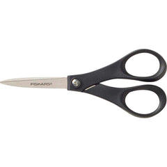 Fiskars - Scissors & Shears; Blade Material: Stainless Steel ; Handle Material: Plastic ; Length of Cut (Inch): 2.24 ; Handle Style: Offset; Ergonomic ; Overall Length Range: 6" - Exact Industrial Supply