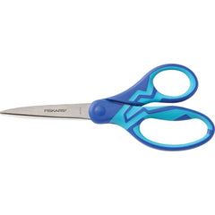 Fiskars - Scissors & Shears; Blade Material: Stainless Steel ; Handle Material: Plastic ; Length of Cut (Inch): 1.5 ; Handle Style: Offset; Soft Grip ; Overall Length Range: 6" - Exact Industrial Supply